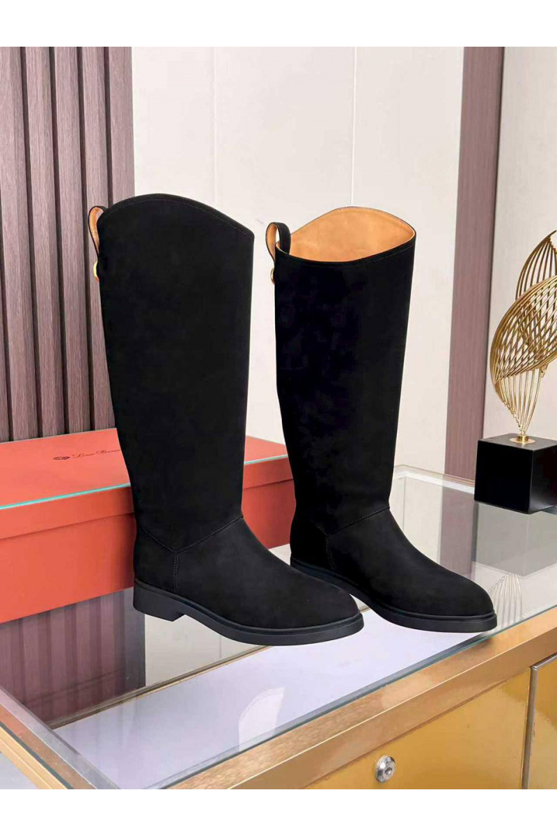 Loro Piana Женские замшевые сапоги premium - Black
