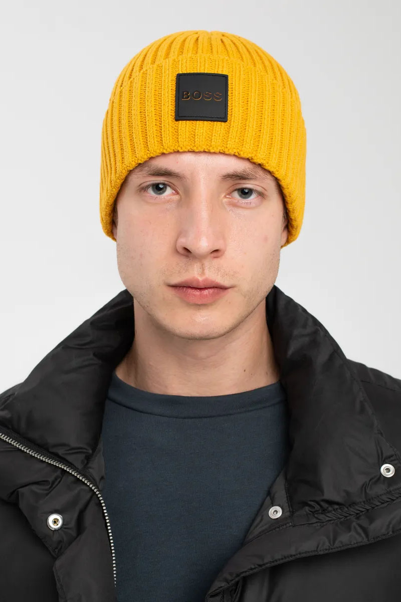 Hugо Воss Шапка Flavio logo-patch - Mustard Yellow 