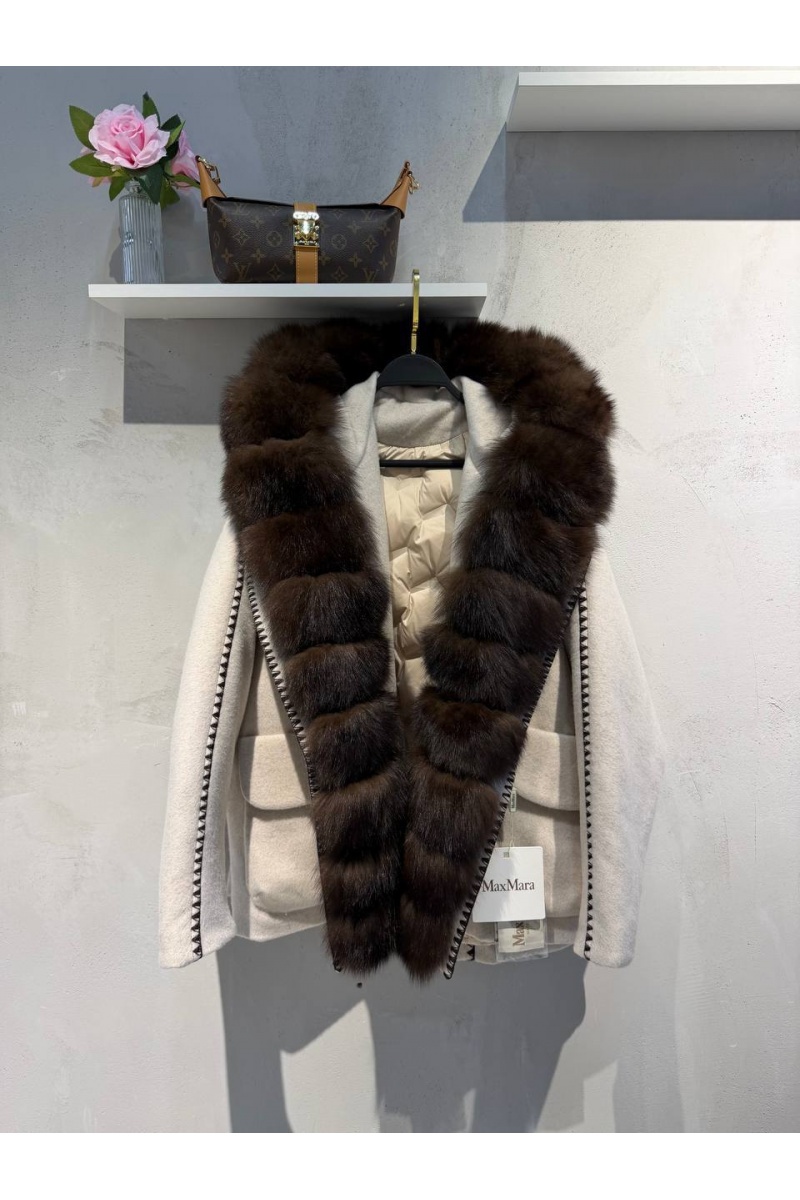Max Mara Женское пальто с натуральным мехом premium