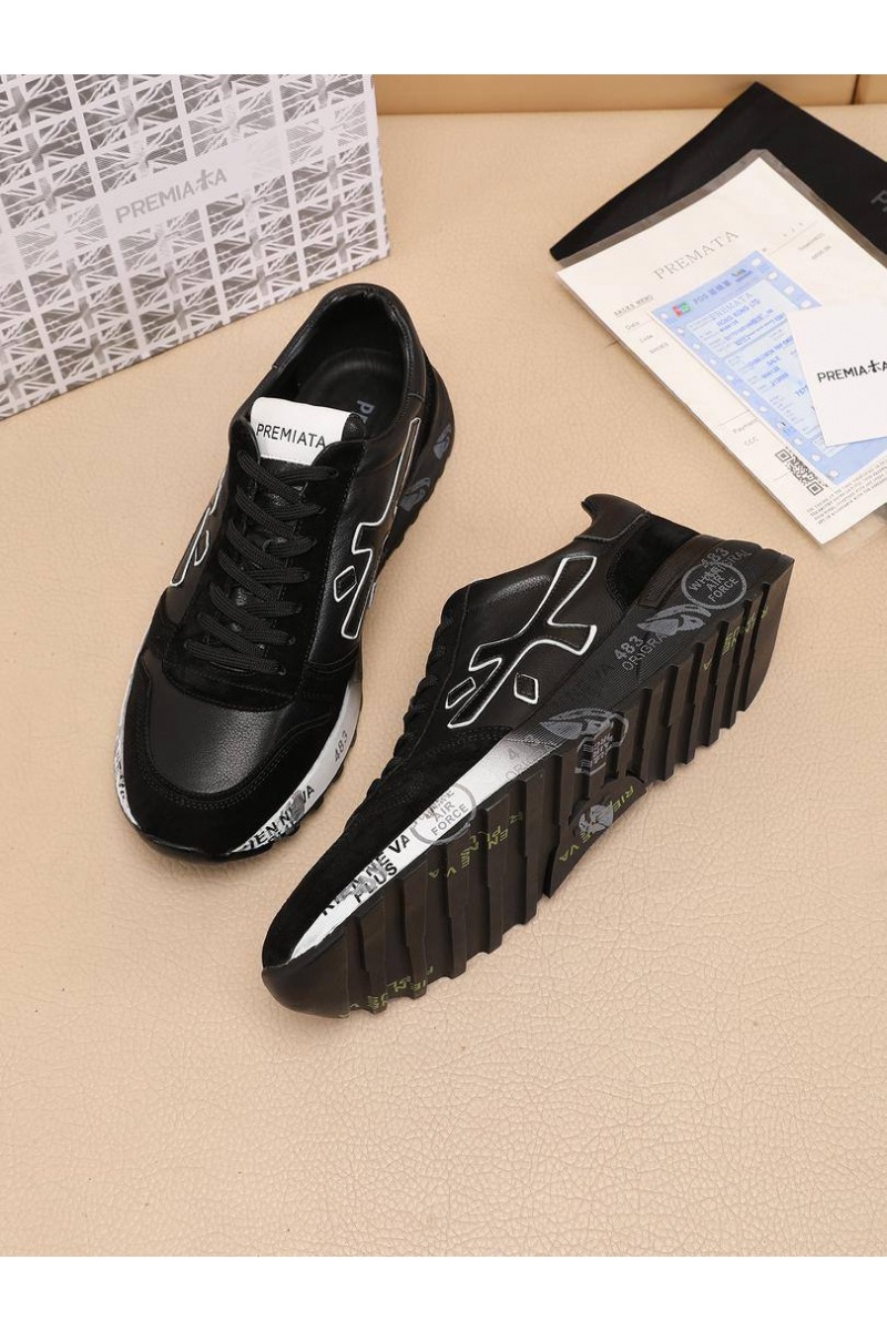 Premiata Комбинированные кроссовки Mick - Black