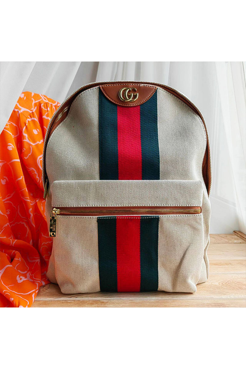 Gucci Женский текстильный рюкзак Interlocking G 40x32 см