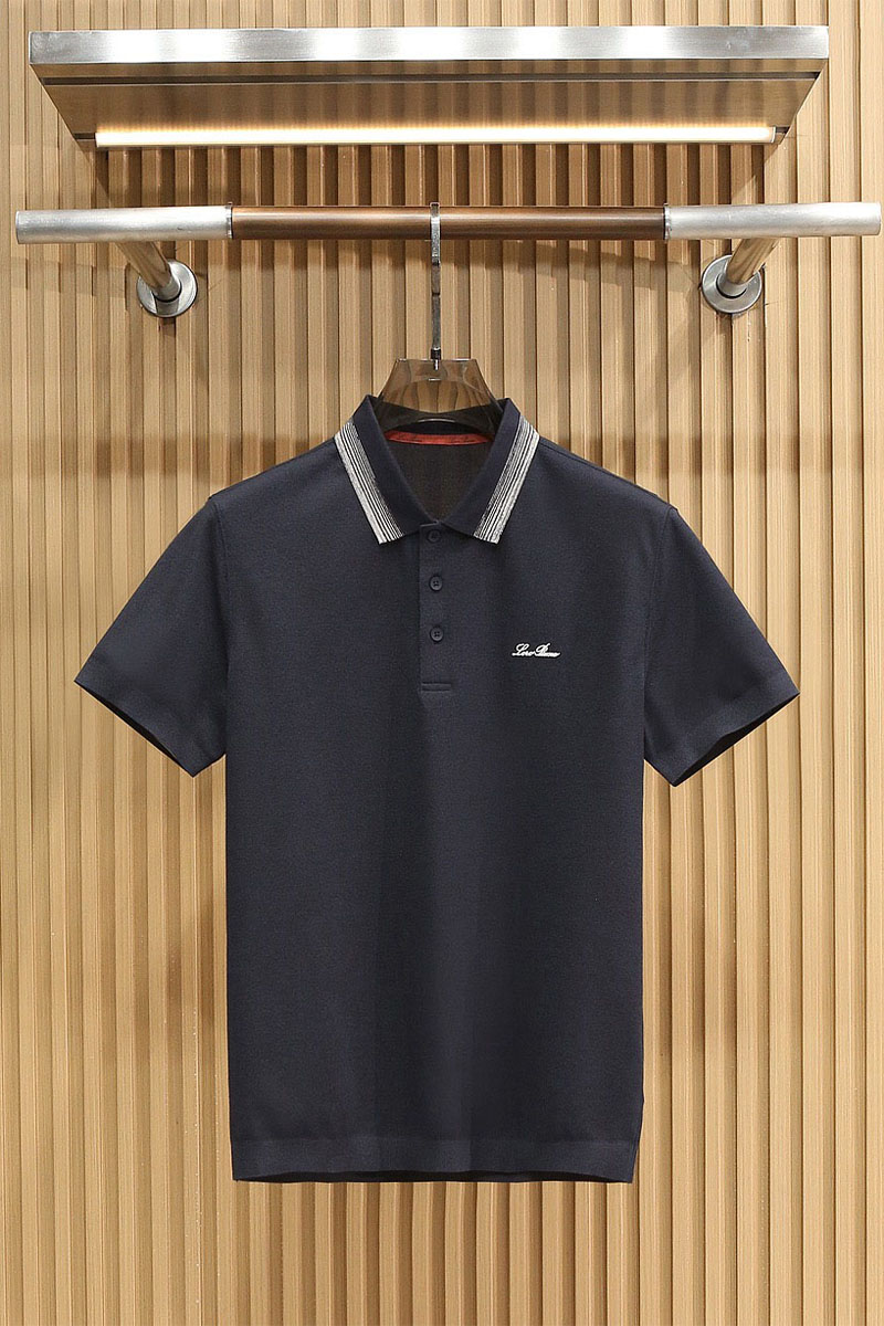 Loro Piana Мужское тёмно-серое поло premium