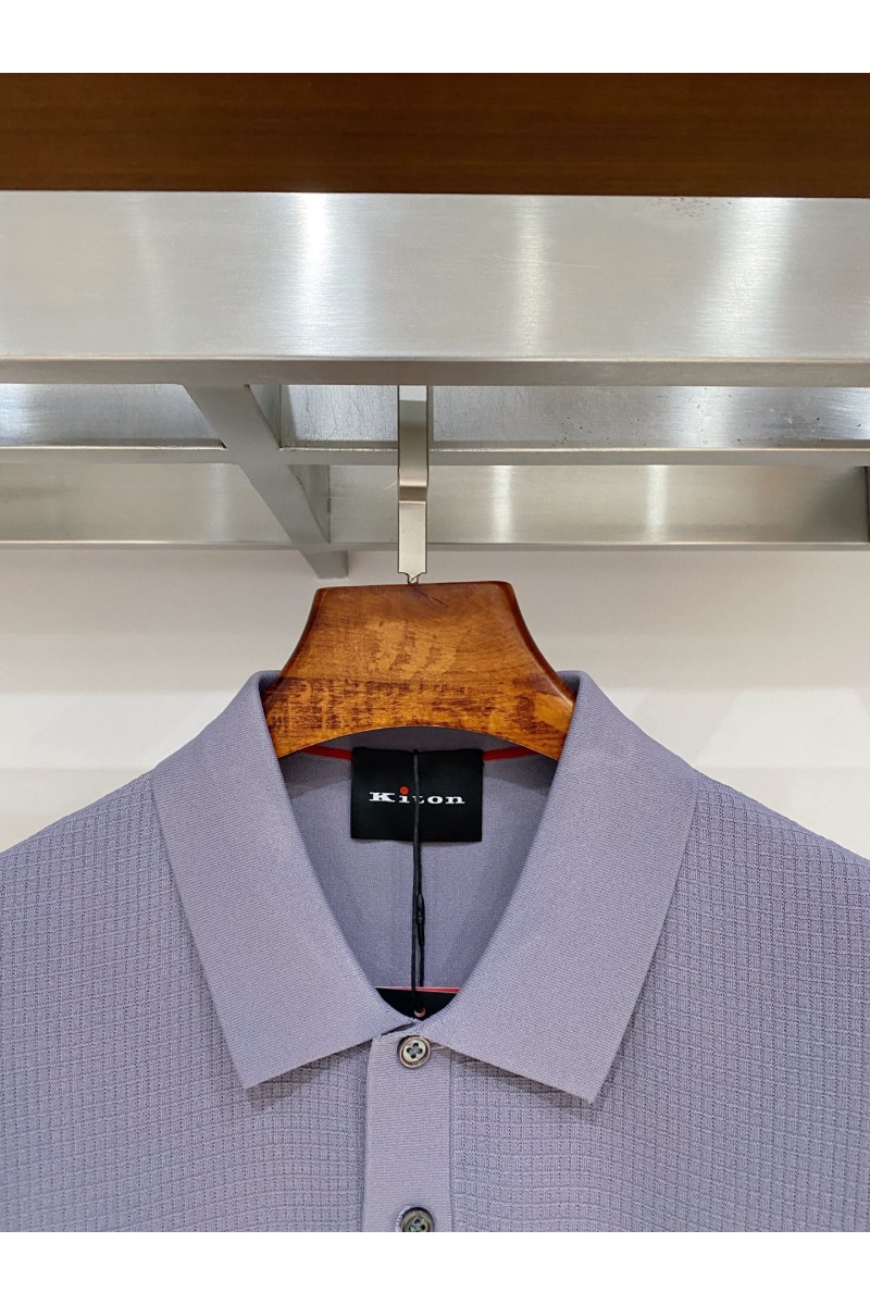 Kiton Мужское серое поло premium