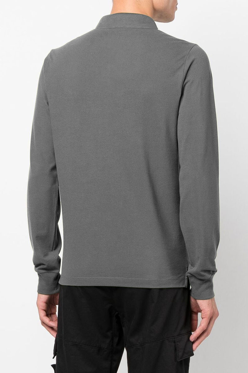 Stone Island Поло с длинным рукавом logo-patch - Grey