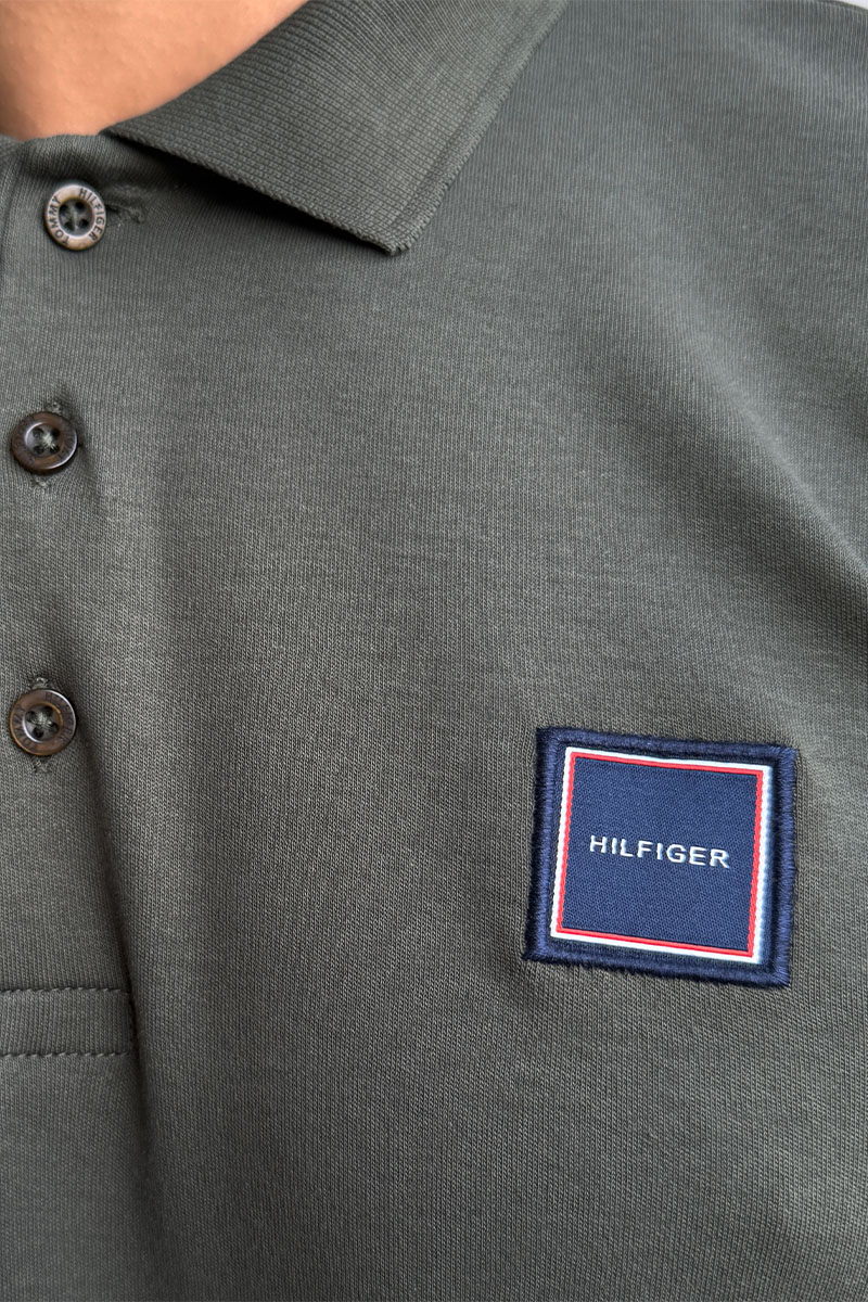 Tommy Hilfiger Классическое мужское поло зелёного цвета