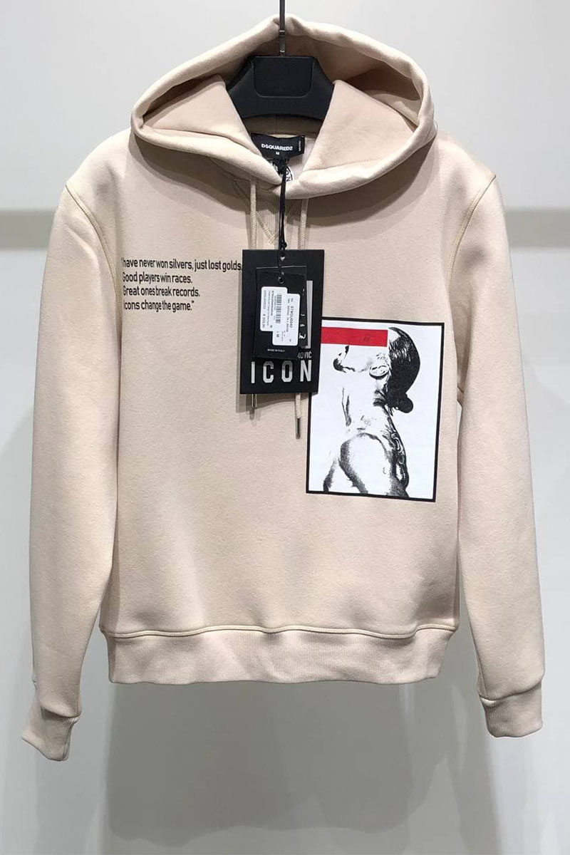 Dsquared2 Утеплённое худи на флисе Ibrahimovic "ICON" - Beige