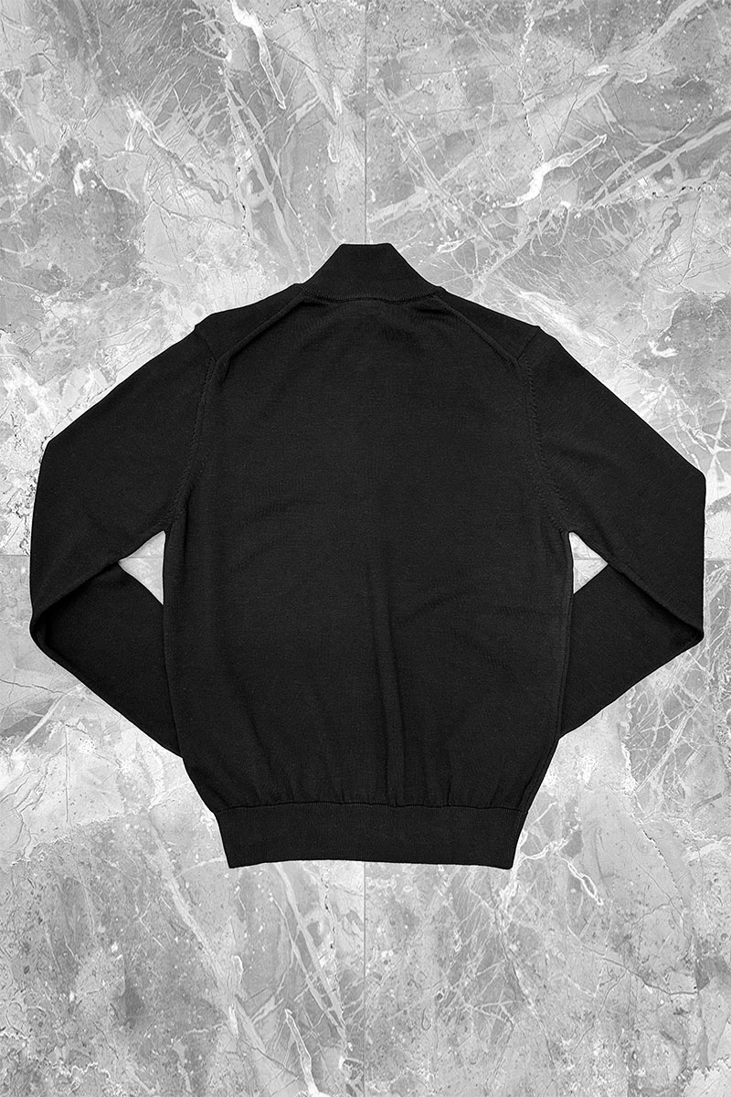Hugо Воss Мужской джемпер quarter zip - Black