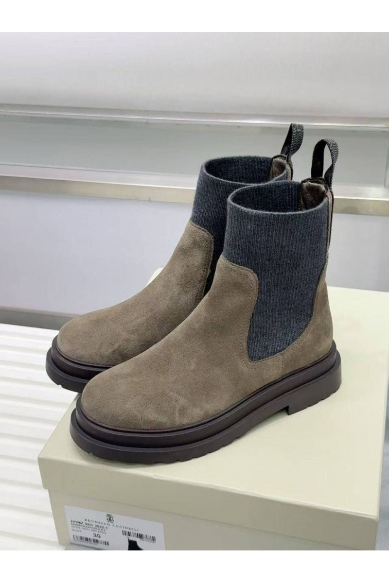Brunеllо Сuсinеlli Женские замшевые сапоги premium - Beige