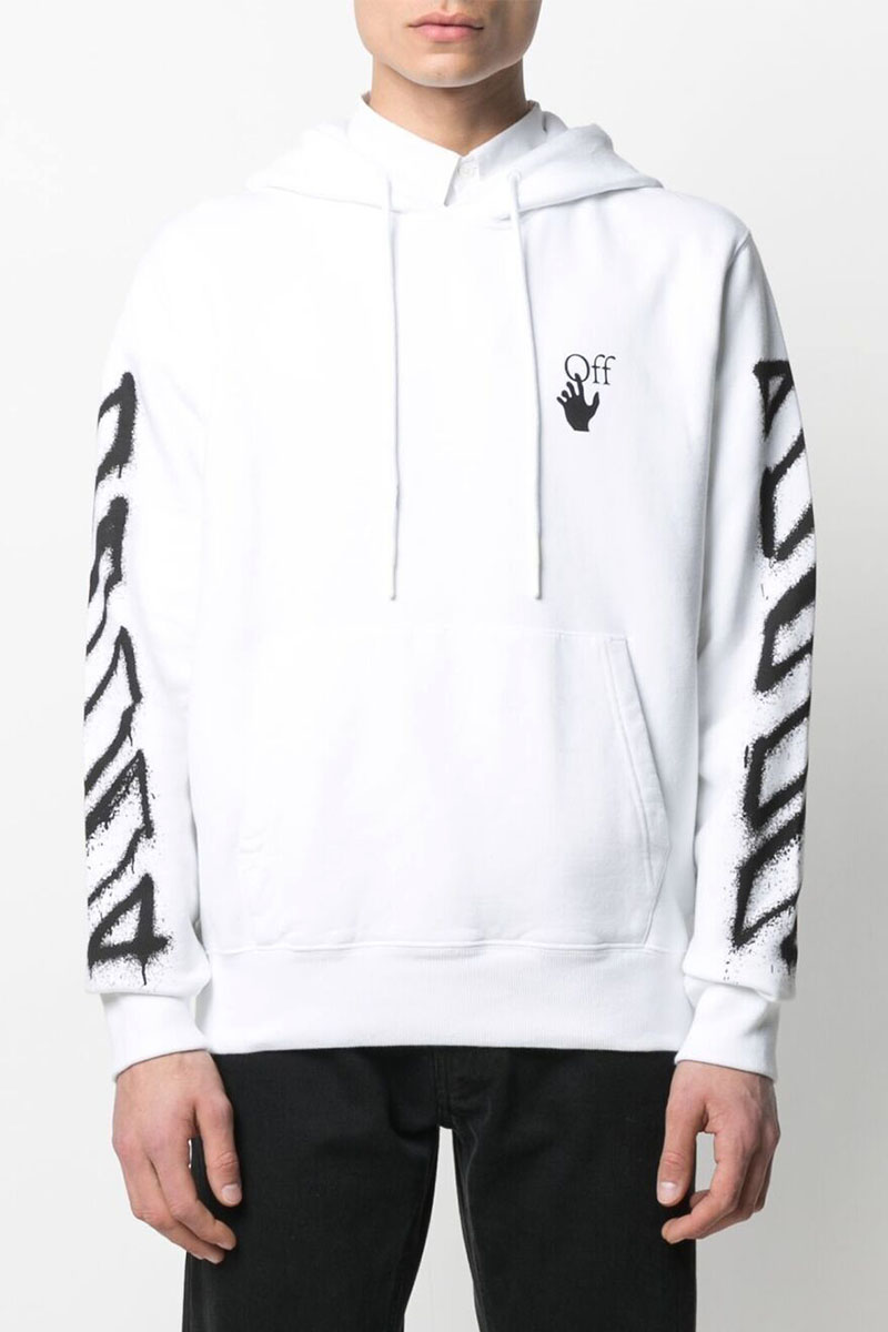 Off-White Мужское белое худи Spray Marker