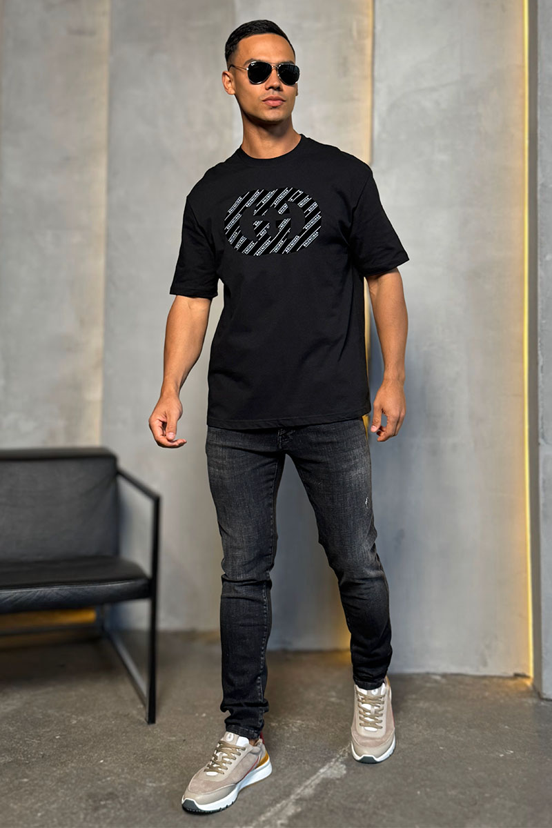 Gucci Чёрная оверсайз футболка Collaboration