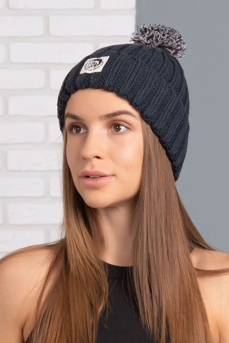 Diesel Шапка logo-patch - Navy