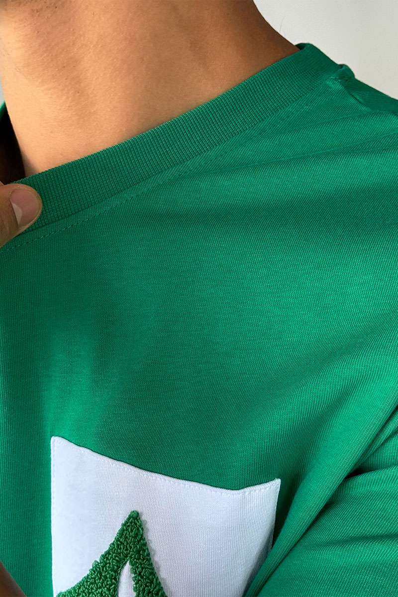 Lоuis Vuittоn Брендовая оверсайз футболка зелёного цвета