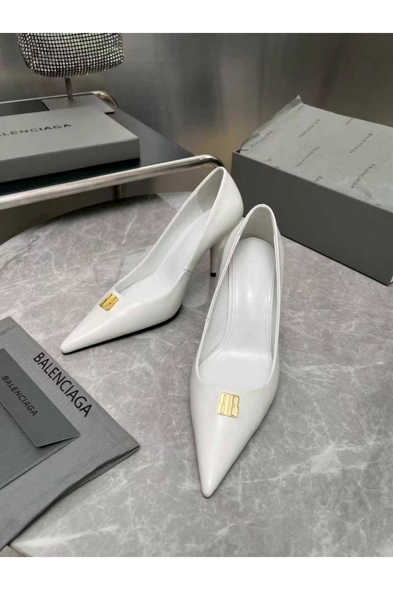 Balenciaga Женские кожаные туфли на каблуке premium