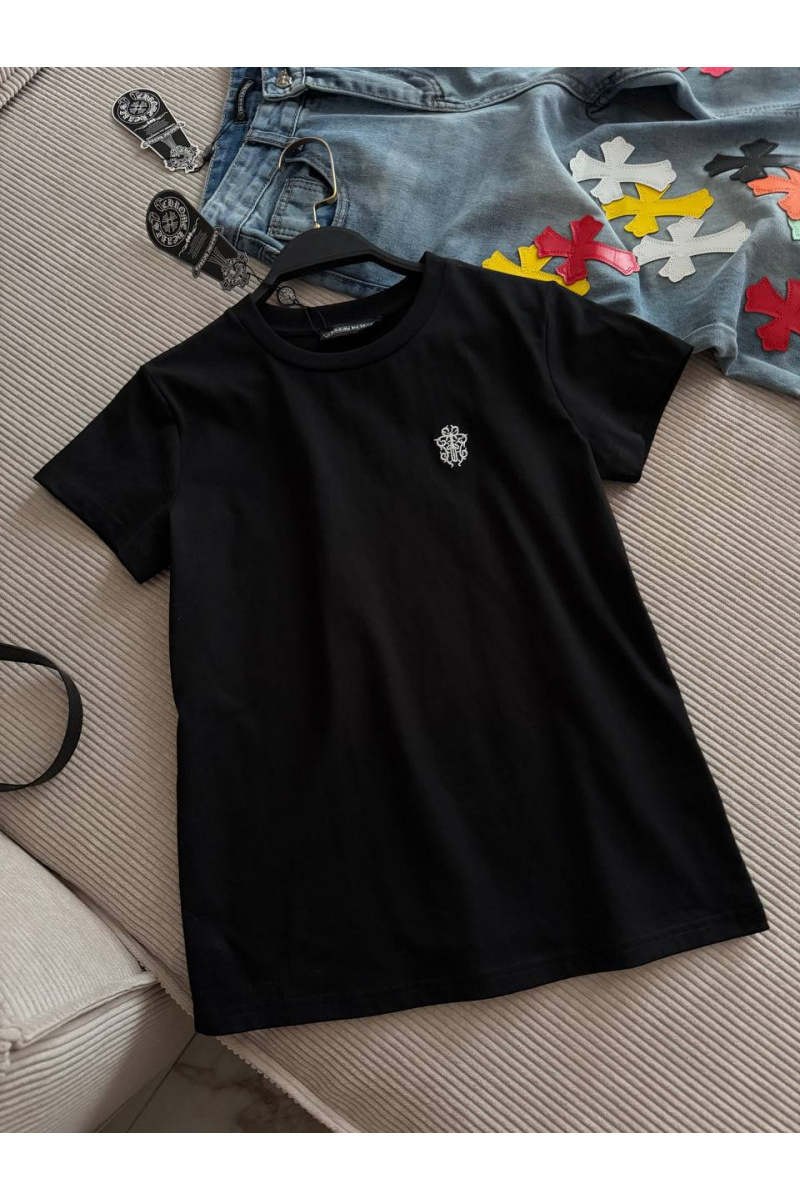 Chrome Hearts Женская чёрная футболка premium