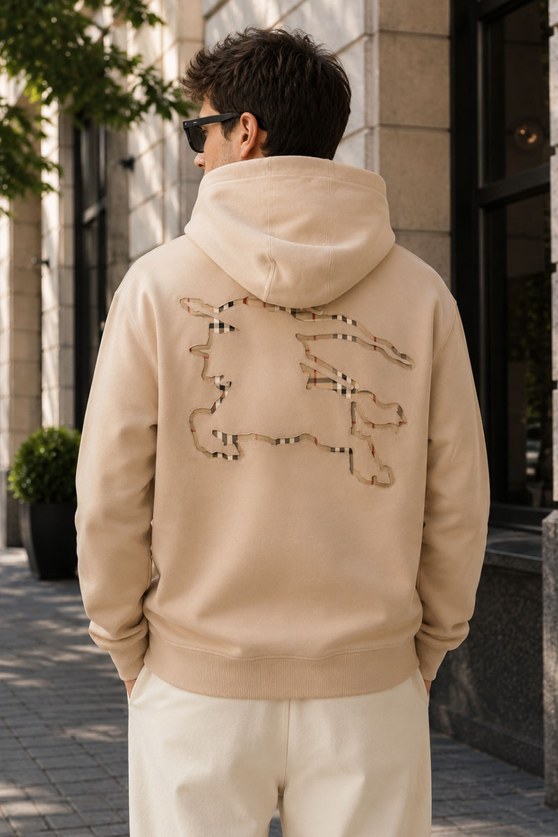 Burberry Бежевое худи Ekd Inlay 'Marks' 