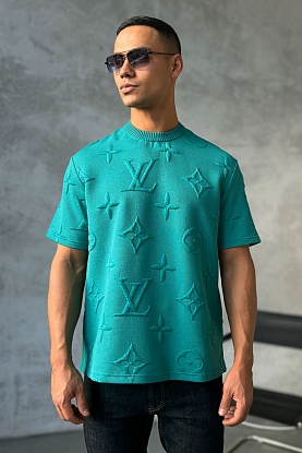 Оверсайз футболка Embossed Monogram - Green