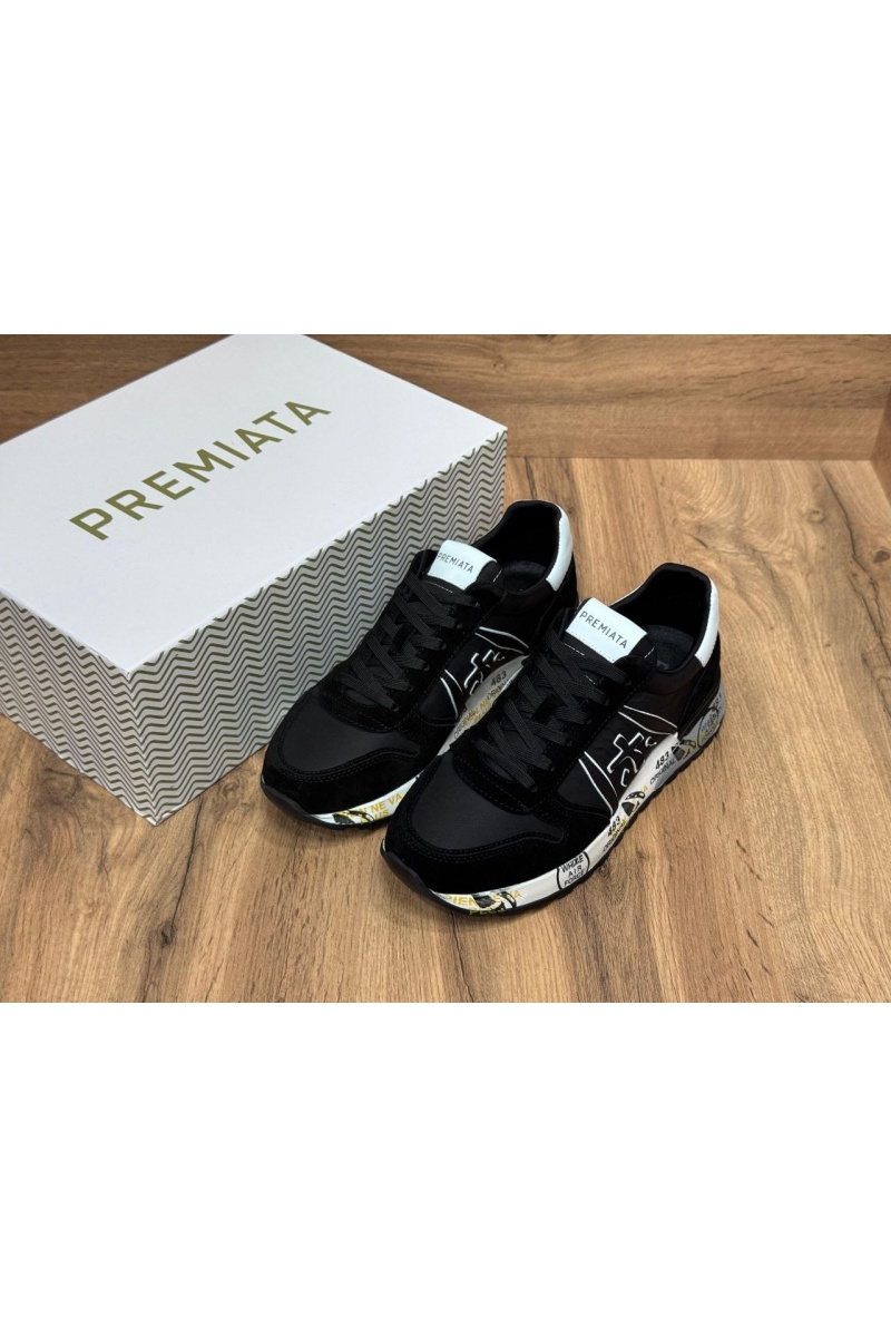 Premiata Мужские чёрные кроссовки Lander