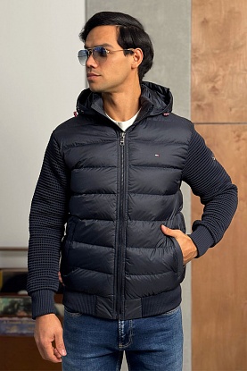 Куртка с вязаными рукавами