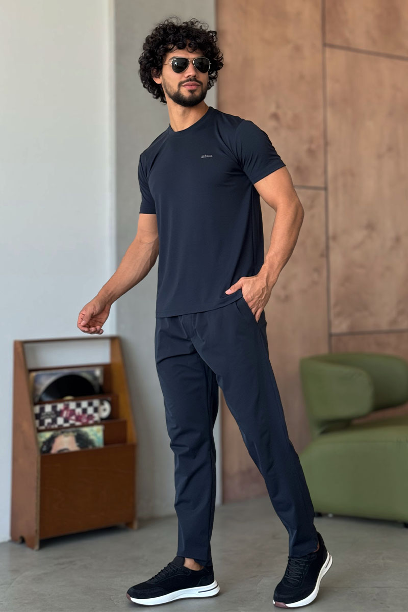 Kiton Мужская тёмно-синяя футболка 