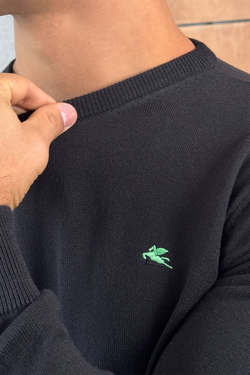 Etro Мужская чёрная кофта logo-embroidered