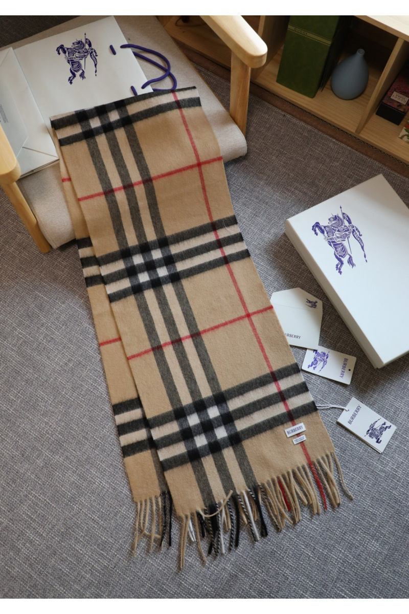 Burberry Шарф two-tone Check premium 168x30 см - Chestnut