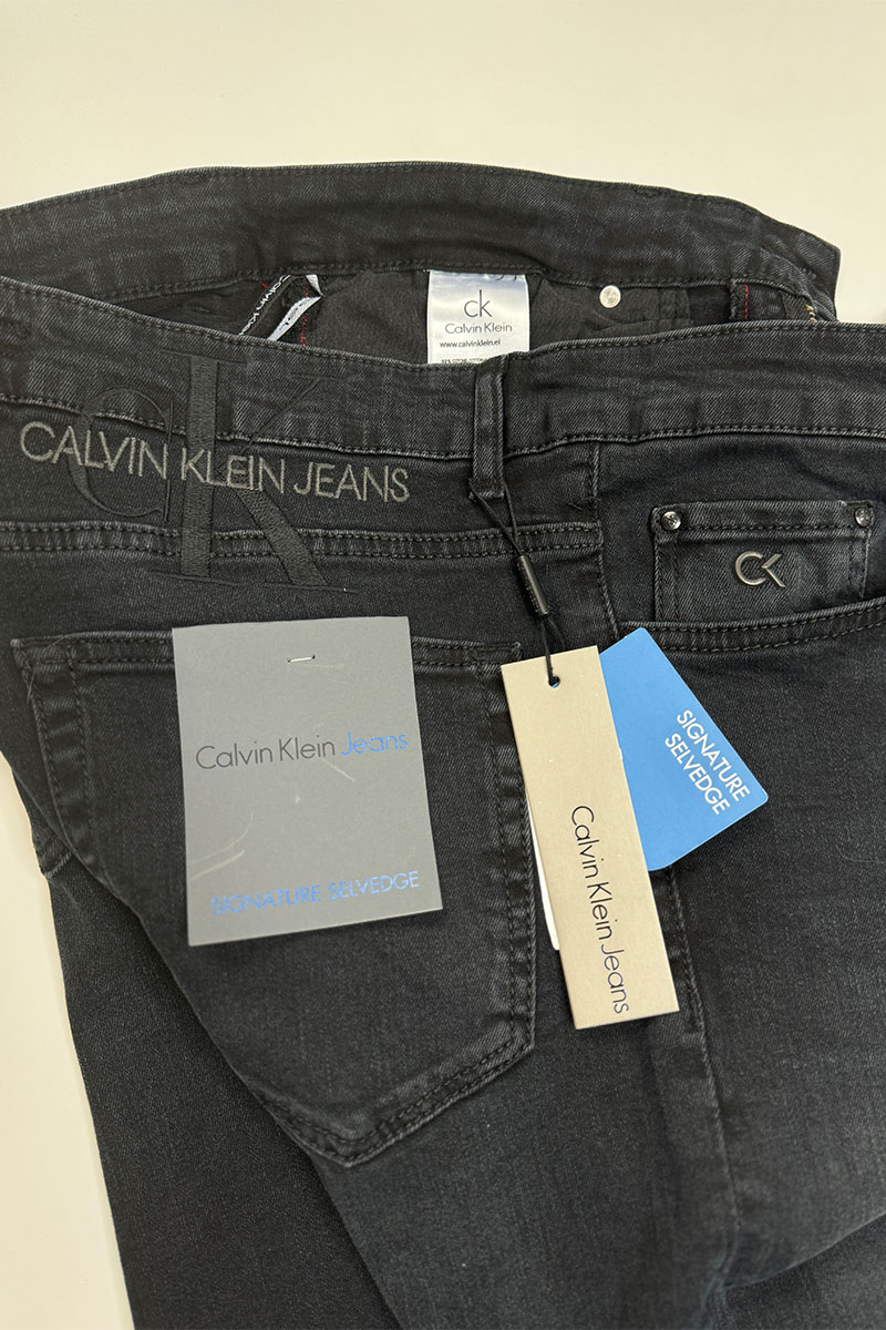 Calvin Klein Мужские чёрные джинсы logo-embroidered