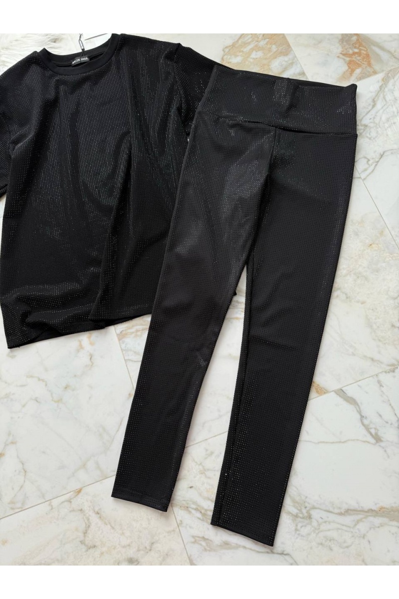 Balenciaga Женский костюм со стразами Premium - Black