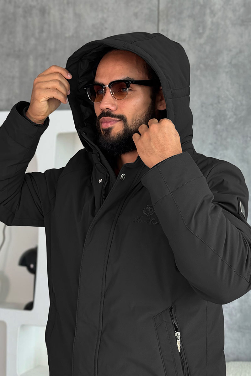 Loro Piana Мужская парка чёрного цвета 
