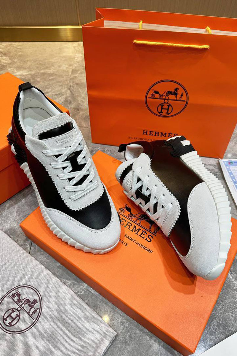 Hermes Мужские кроссовки Bouncing - White / Black