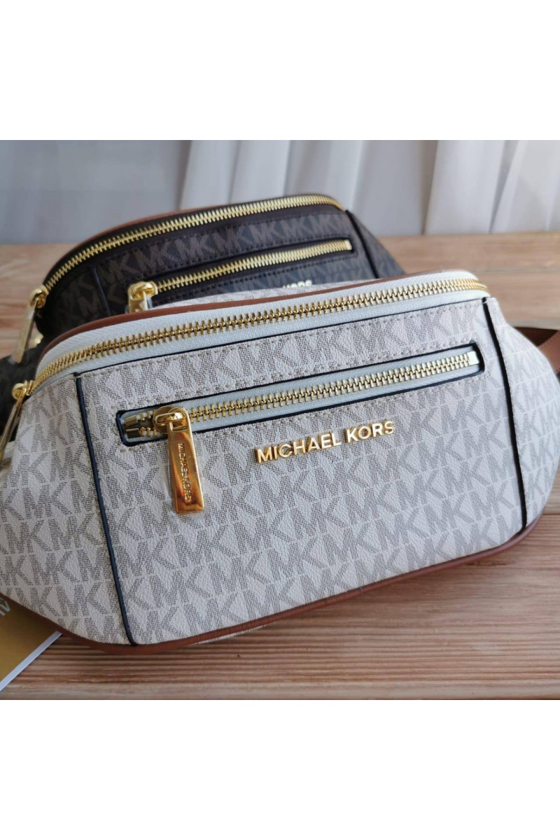 Michael Kors Кожаная поясная сумка Mott 33x16 см - White