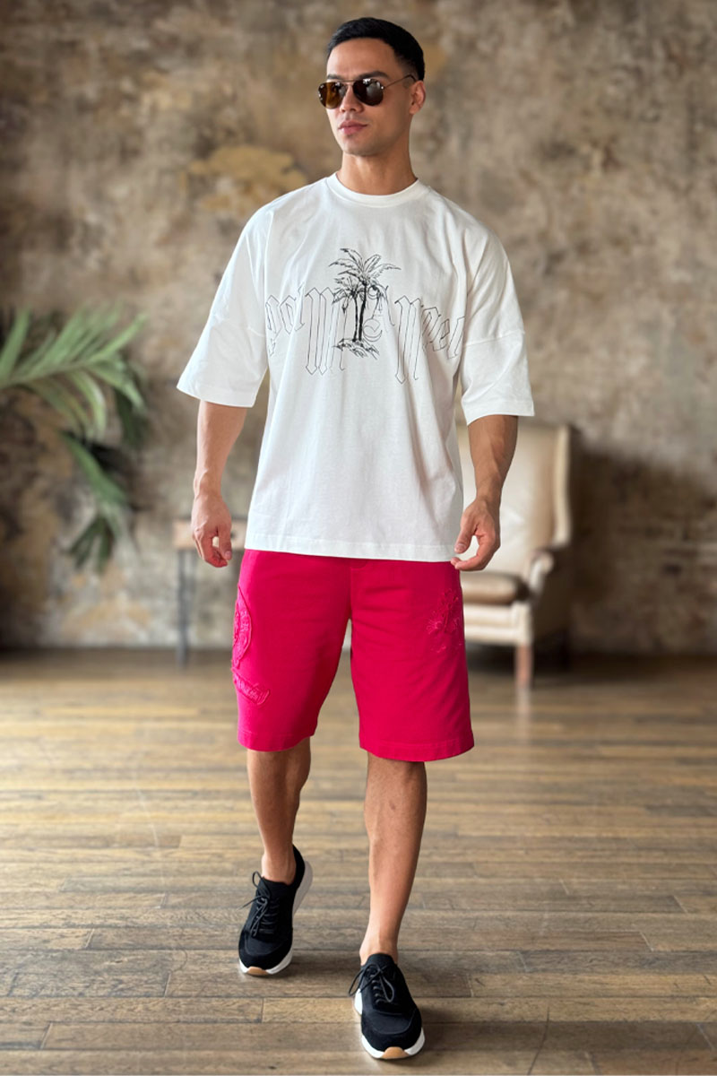 Palm Angels Белая оверсайз футболка logo print