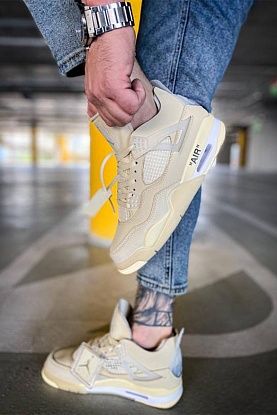 Кроссовки AJ4 Retro x Off-White "Sail"