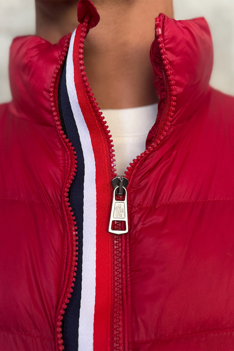 Moncler Мужской красный жилет logo-patch