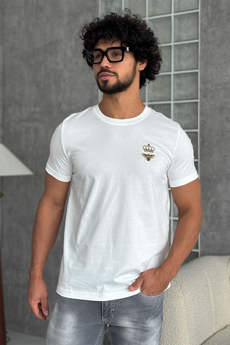 Dоlсе & Gаbbаnа Футболка белого цвета bee and crown 
