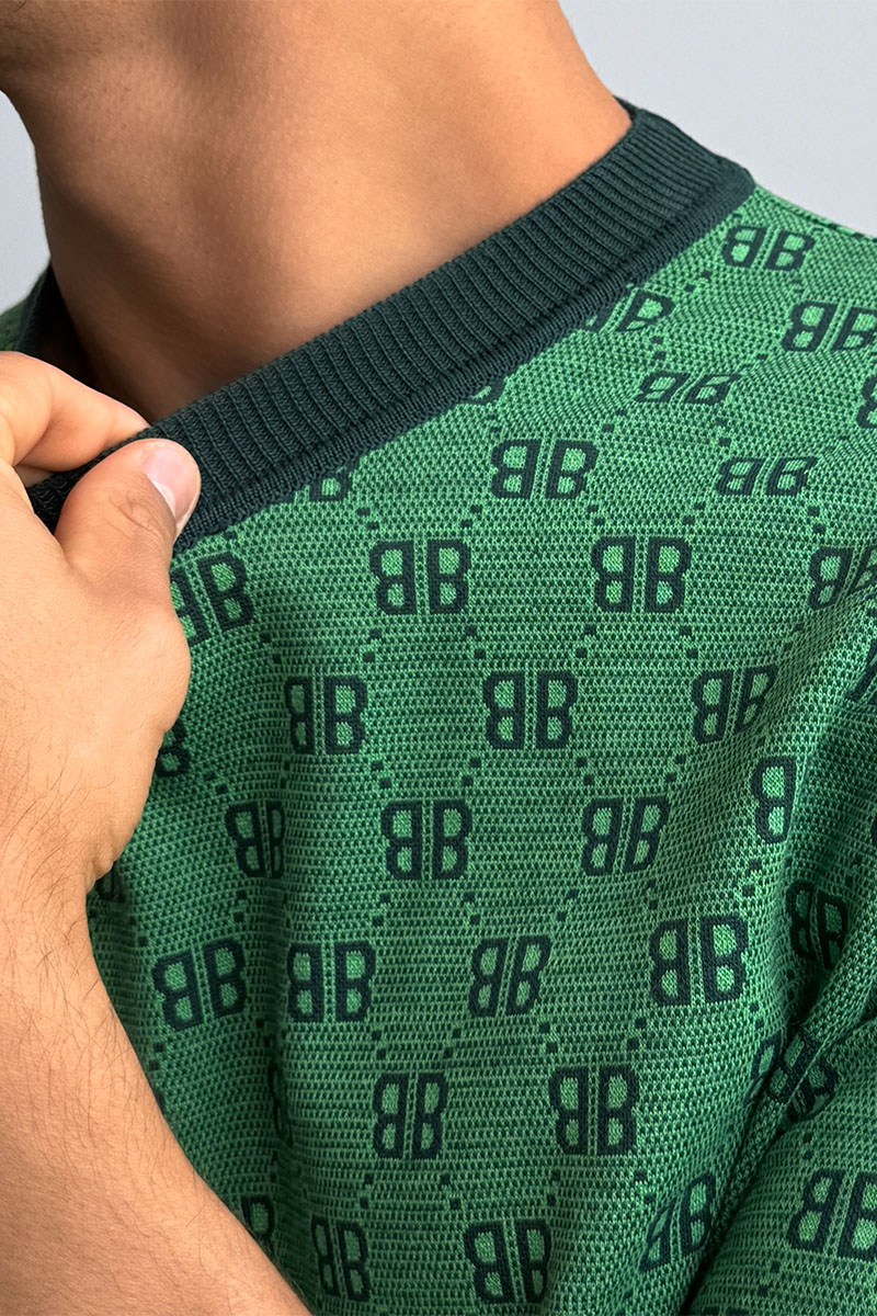 Balenciaga Зелёная оверсайз футболка