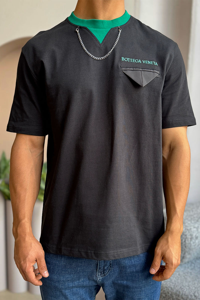Bottega Veneta Чёрная оверсайз футболка Chain