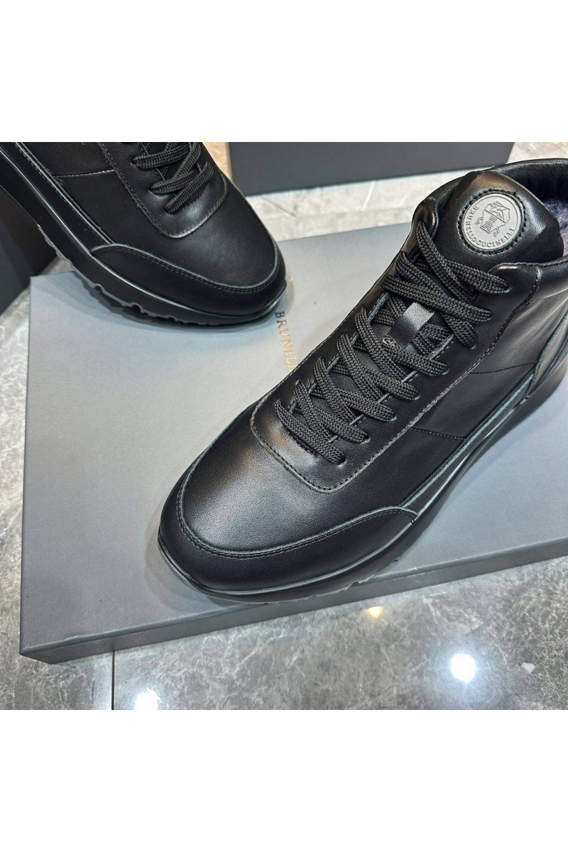 Brunеllо Сuсinеlli Кожаные кроссовки с мехом high-top - Black