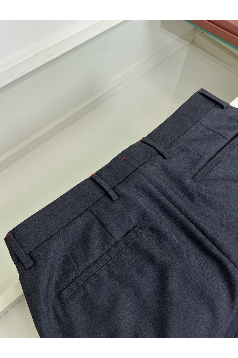 Kiton Мужские серые брюки premium