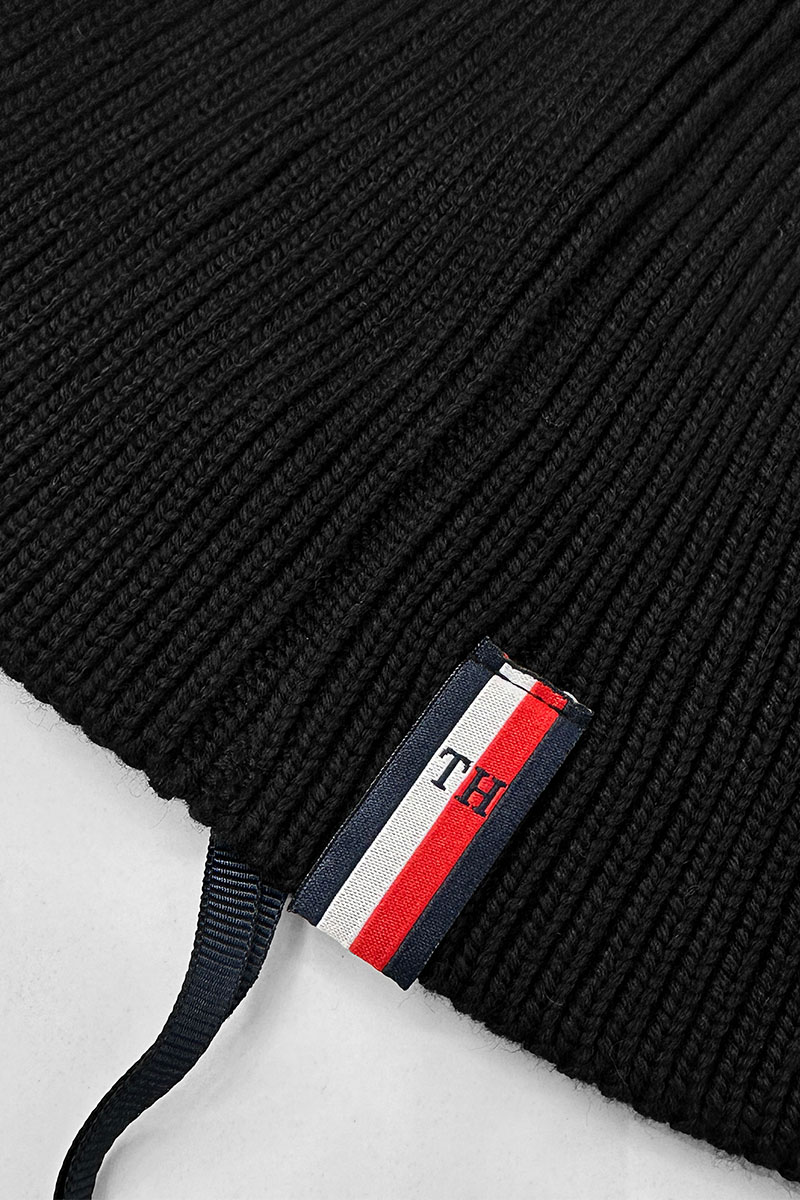 Tommy Hilfiger Мужская чёрная шапка logo-patch