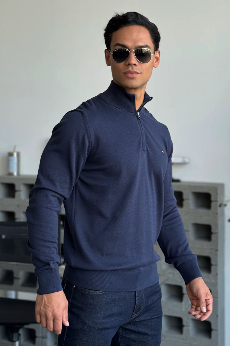 Tommy Hilfiger Кофта тёмно-синего цвета quarter-zip