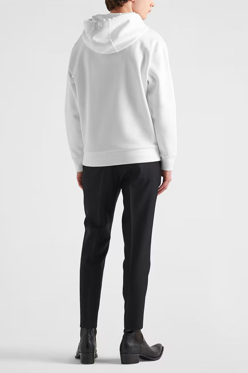 Prada Мужское белое худи technical cotton 