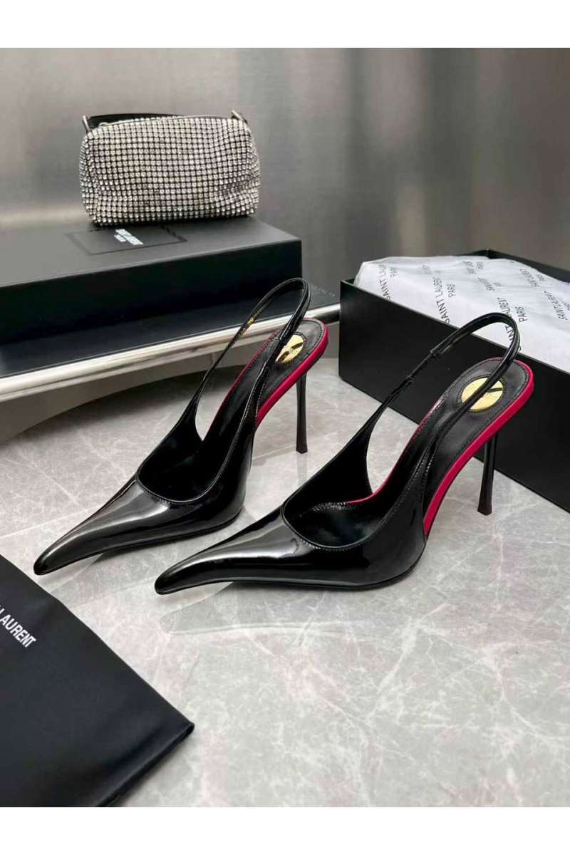 Yves Saint Laurent Женские кожаные туфли на каблуке premium