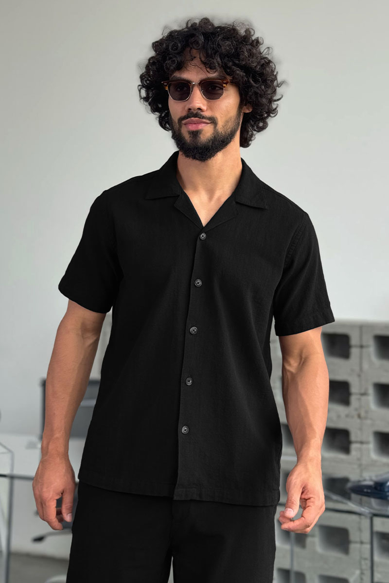 Loro Piana Мужская рубашка чёрного цвета