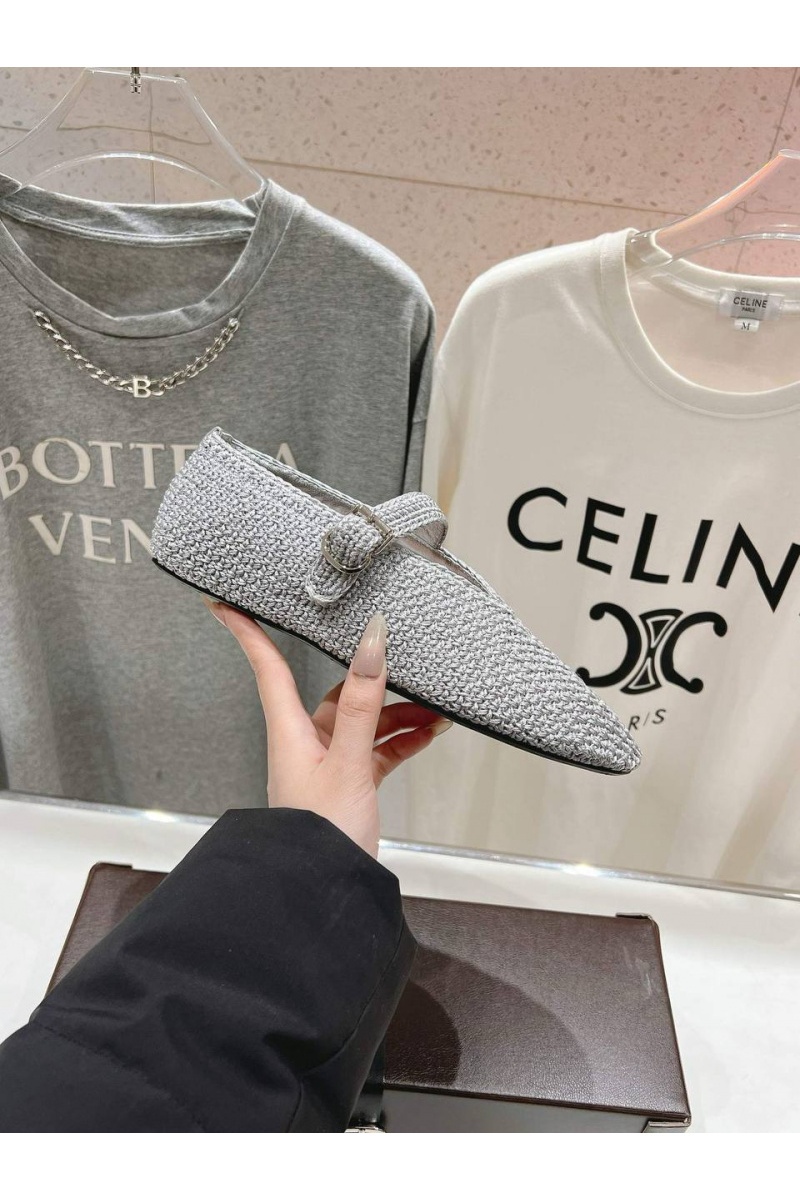 Designer Clothing Женские плетёные балетки ALaia Premium - Grey