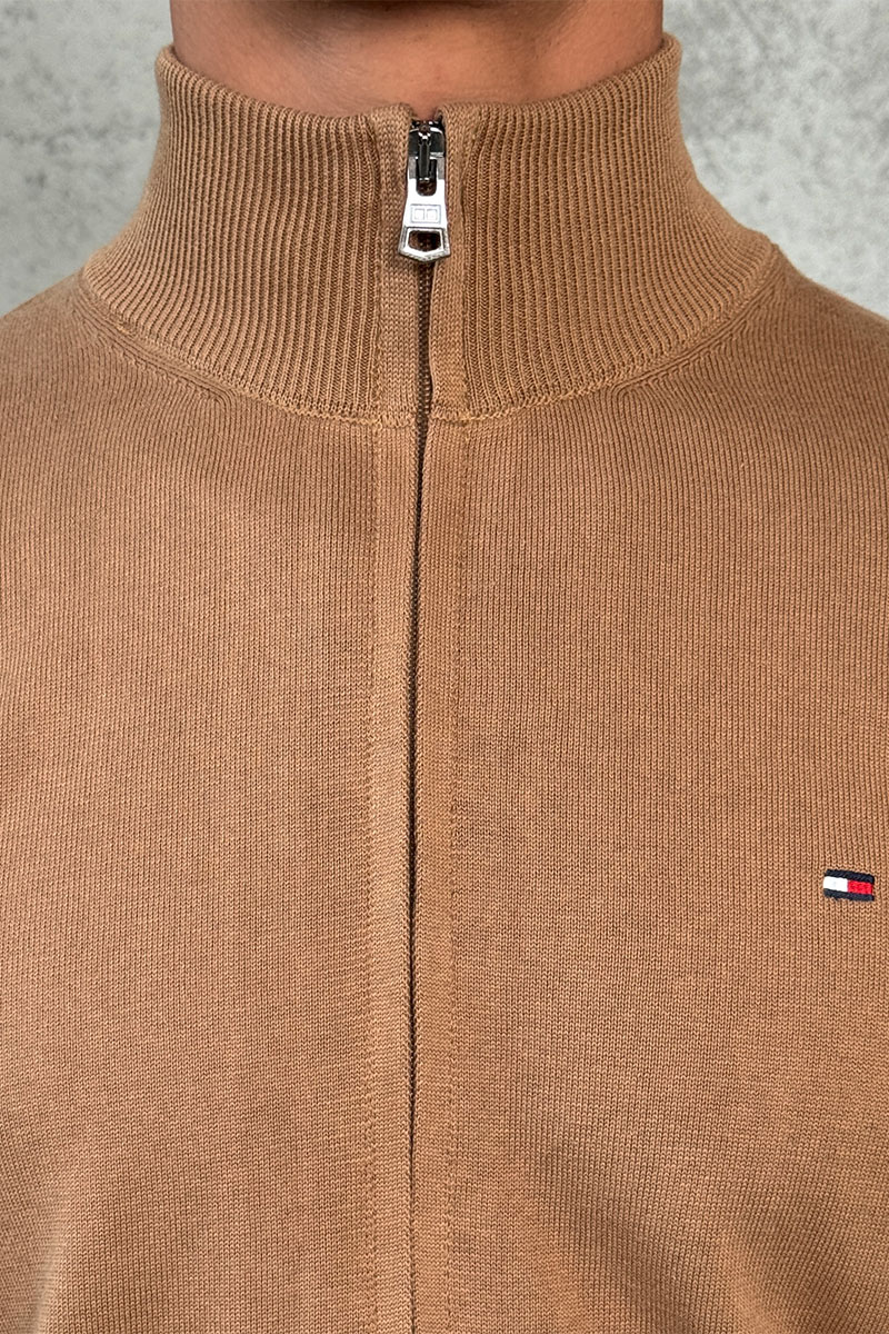 Tommy Hilfiger Кофта на молнии flag embroidery - Brown