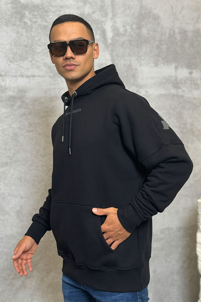 Palm Angels Утеплённое оверсайз худи Classic Logo - Black