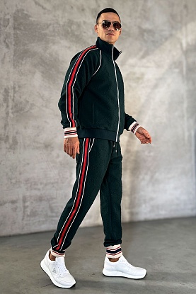 Зелёный спортивный костюм GG jacquard