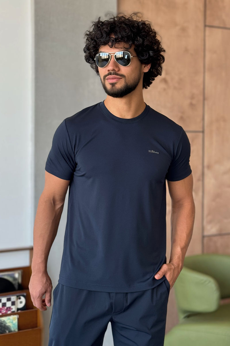 Kiton Мужская тёмно-синяя футболка 