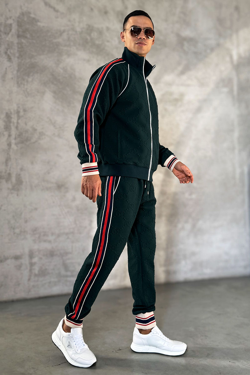 Gucci Зелёный спортивный костюм GG jacquard