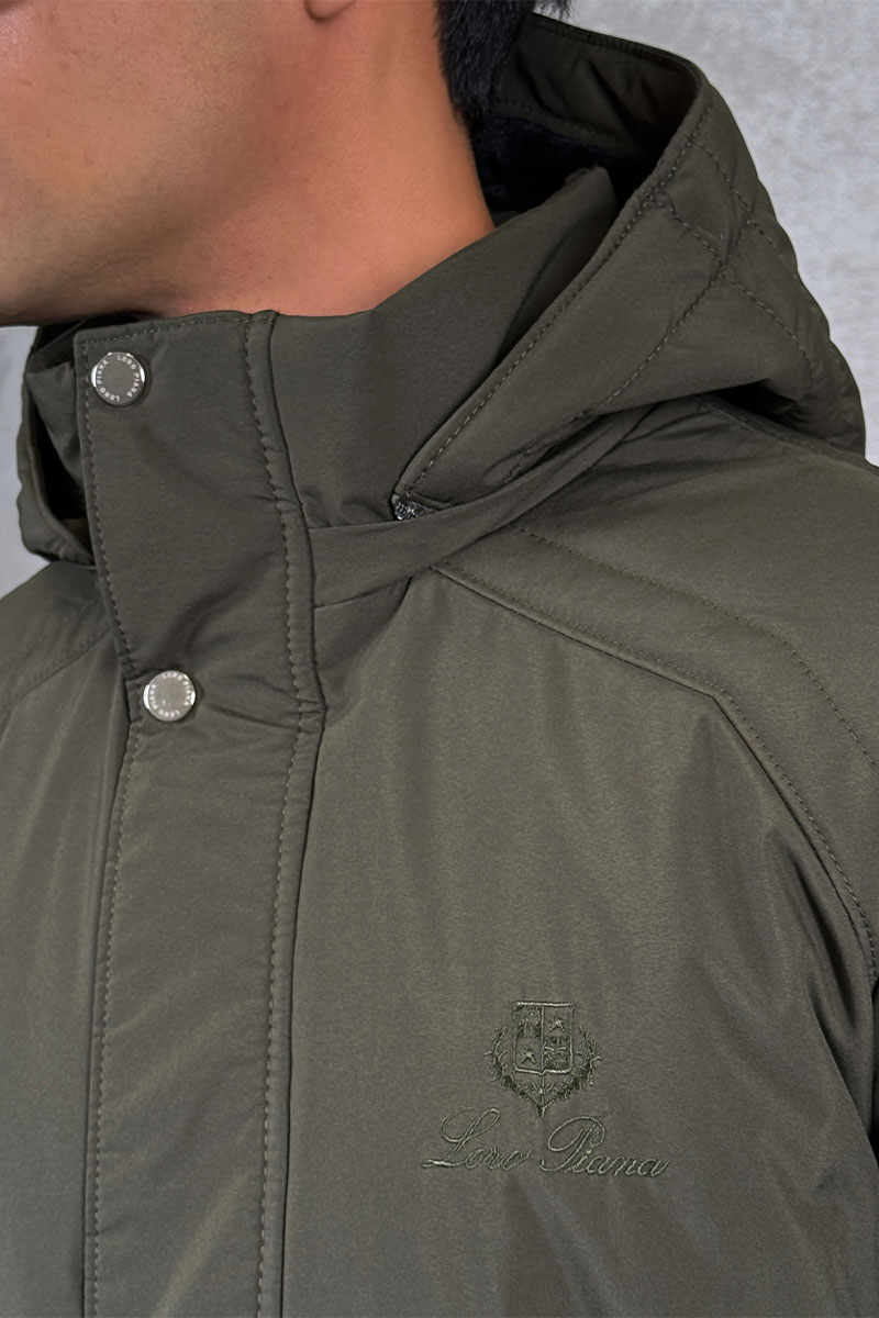 Loro Piana Парка цвета хаки logo-patch